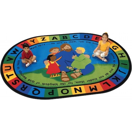 Carpets For Kids Jesus Loves the Little Children Rug, 6 ft. 9 in. x 9 ft. 5 in. CA62001